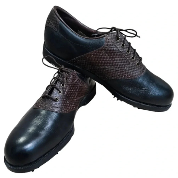 FootJoy Other - FootJoy DryJoy Men Size 11 Brown Black Saddle Croc Print Classic Golf Tour Shoes
